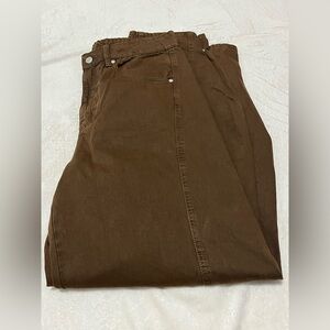 Zara Mid Rise Baggy Balloon Brown Denim Pants